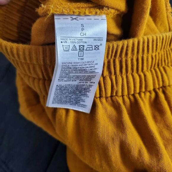 Old Navy Women’s Linen Blend Pull-On Shorts Size Small Mustard & Charcoal - Picture 6 of 10